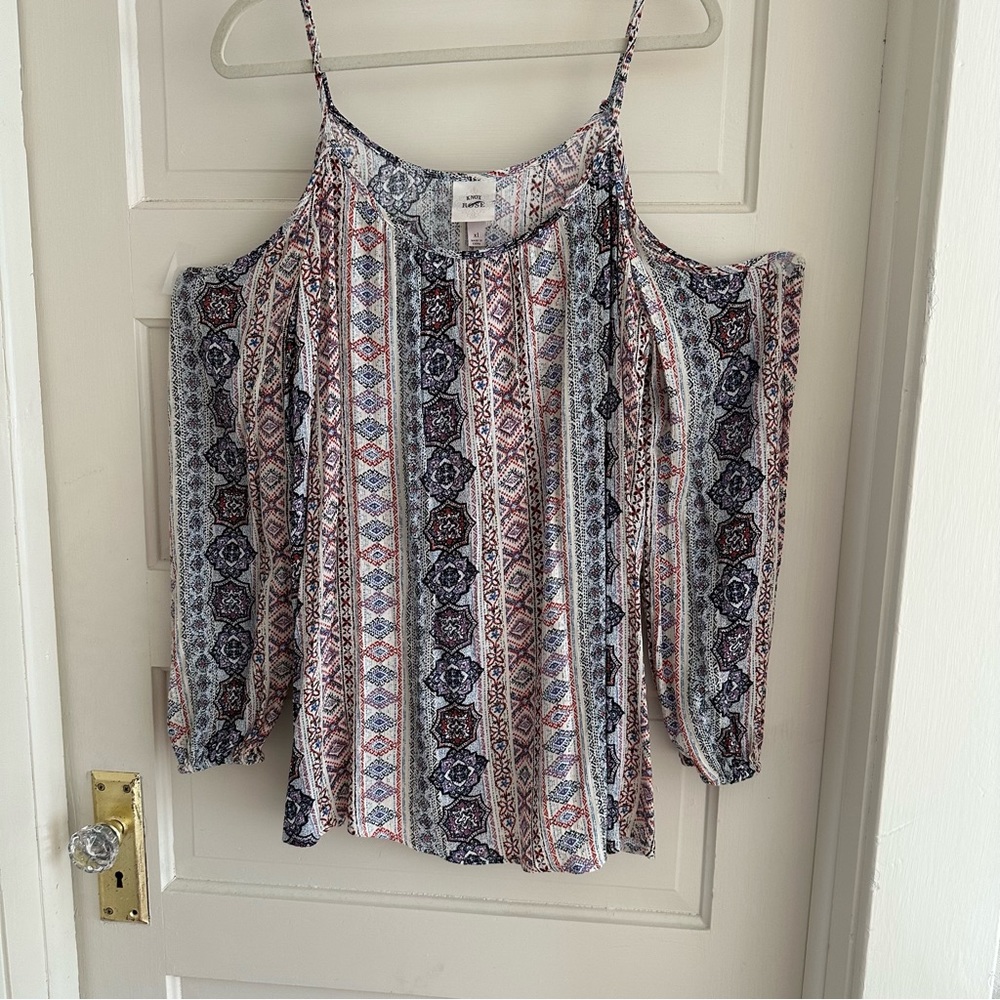Never Worn Knox Rose Bohemian Cold Shoulder Tunic lightweight XL